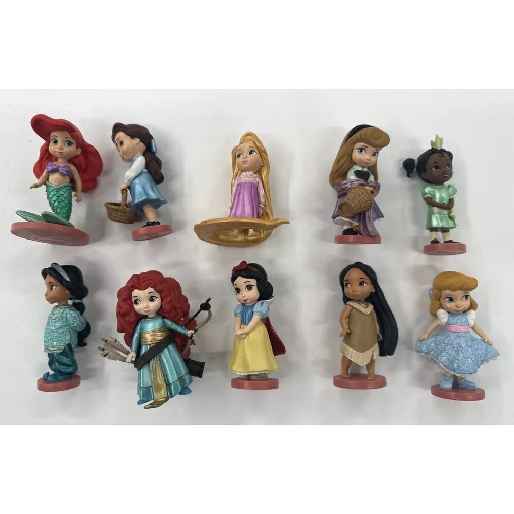 Disney Animators Collection Figures Lot of 10 Mini Princess PVC Cake Topper